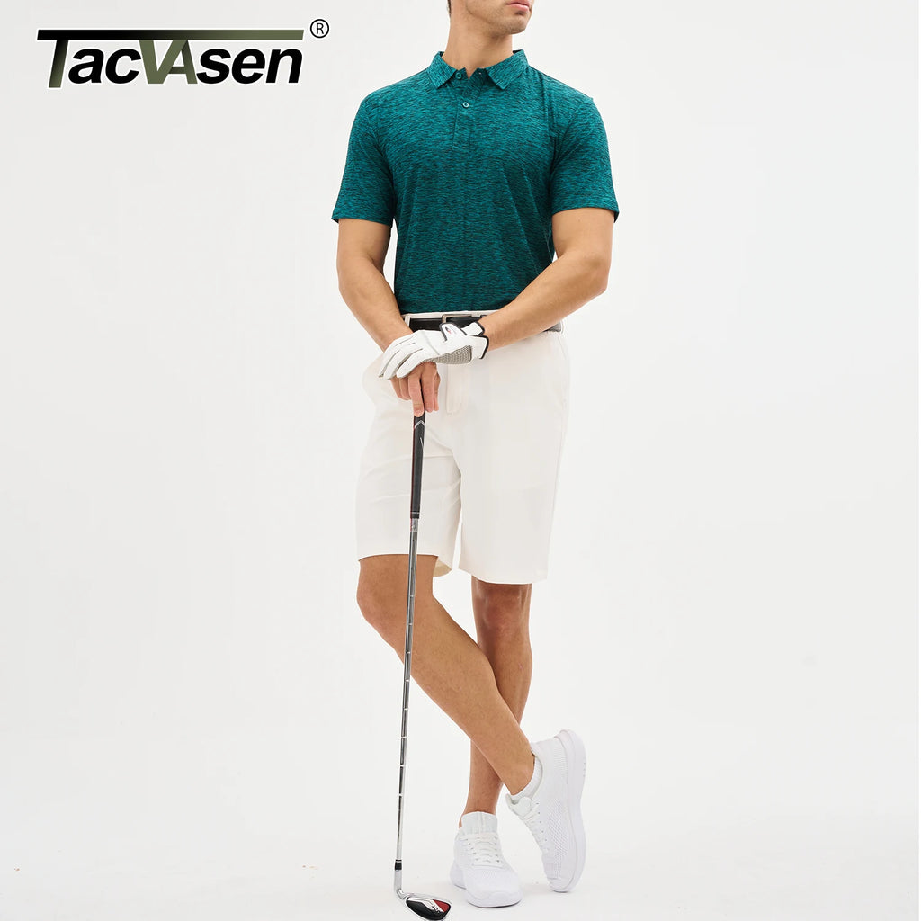 TACVASEN Mens Summer Casual Polo Lightweight Dry Fit Golf Shirts Moisture Wicking Sports Polo Shirt Workout Tees Work Shirts