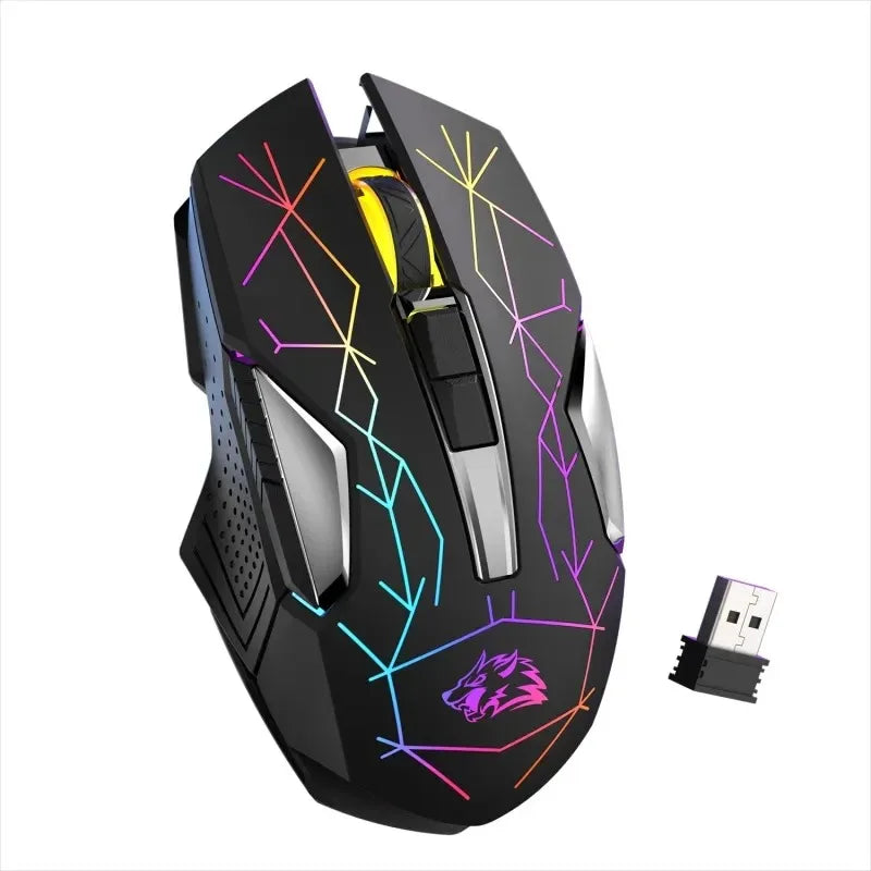 Ziyoulang X18 Wireless Charging Mechanical Mouse RGB 2400dpi Esports Gaming Mouse Pc Office Laptop Gaming Computer Free Wolf X18