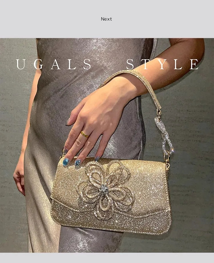 Bling Shiny Clutch Purse For Wedding Party Women Handbag Luxury Glitter Rhinestones Diamond Evening Bag Female Crossbody Bag