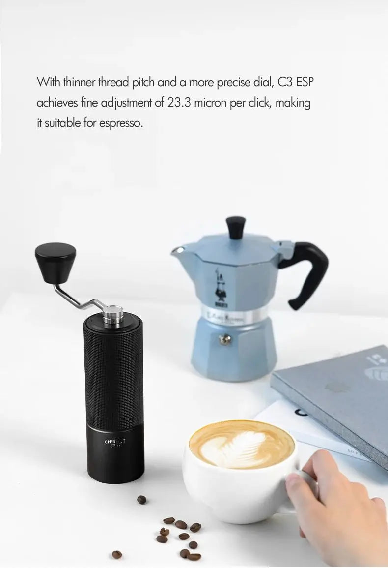 TIMEMORE Chestnut C3S/C3ESP  Manual Coffee Grinder, All Metal Body Anti-slip Portable Hand Mill, Built-in S2C Precision Burr
