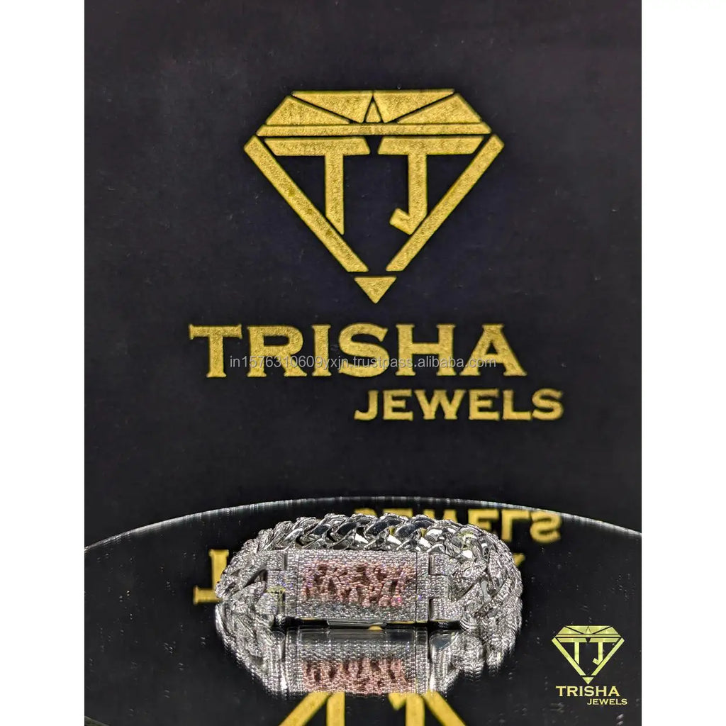Designer VVS Lab Grown Diamond Cuban Bracelet Custom Clasp Iced Shine Finish 18K Gold Plated Rose Gold Hip Hop Jewelry