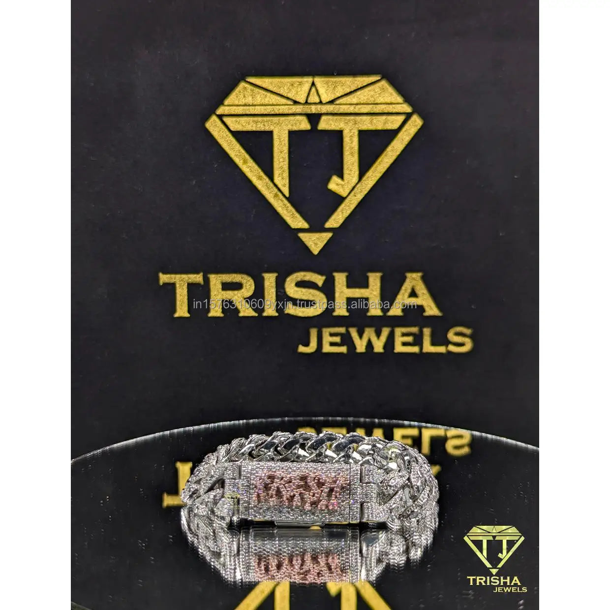 Designer VVS Lab Grown Diamond Cuban Bracelet Custom Clasp Iced Shine Finish 18K Gold Plated Rose Gold Hip Hop Jewelry