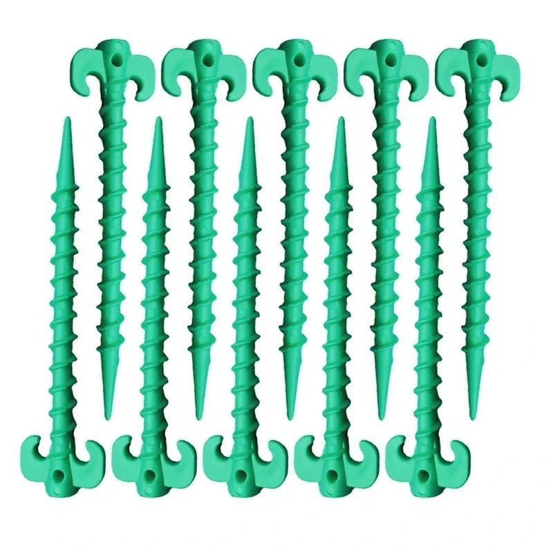 10Pcs Camping Tent Stakes Tent Heavy Duty Tent Nails Plastic Screw Tent Pegs for Fixing Camping Tent Rain Tarps Outdoors