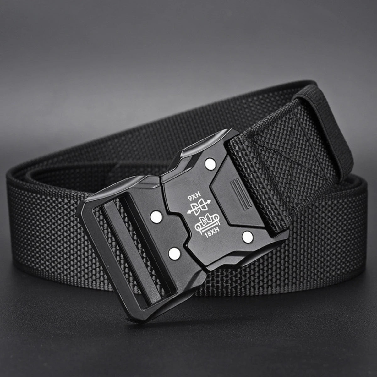Red Ears Plastic Buckle Tactical Belt Men'S Multifunctional Military Fan Canvas Belt Outdoor Faux Nylon Training Waist Belt