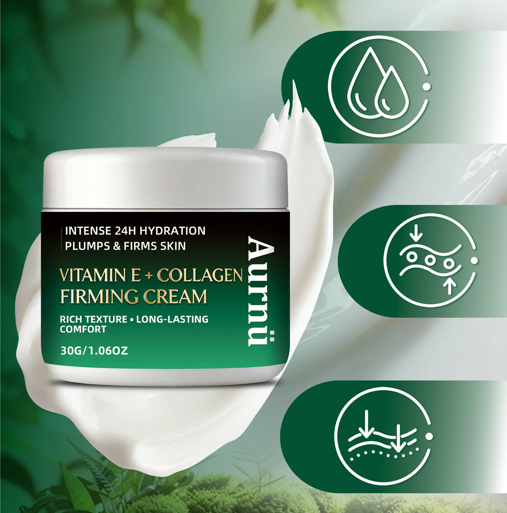 Aurnü VITAMIN E COLLAGEN FIRMING CREAM, Hydrating & tightening formula, long-lasting moisture,  Perfect for morning and evening