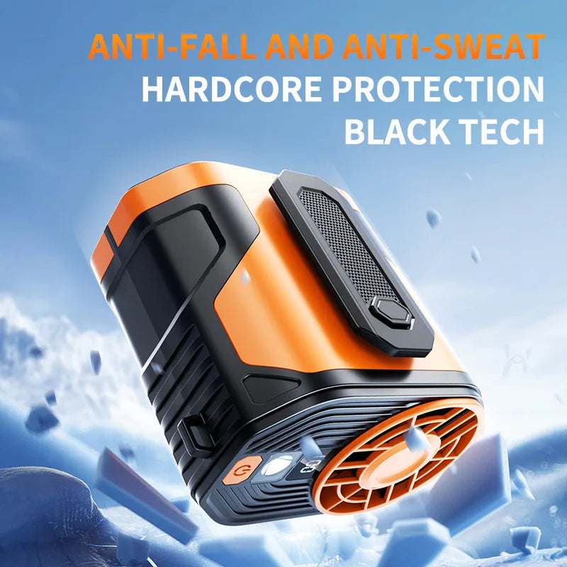Portable Waist-mount Fan High-speed Cooling Rechargeable Mini Hanging Neck Fan for Outdoor, Construction Site and Food Delivery