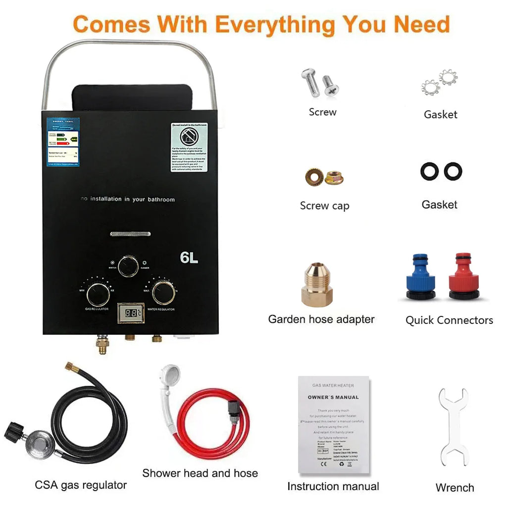 New Portable  Water Heater for RV Outdoor Camping Handheld Instant Hot Water Device