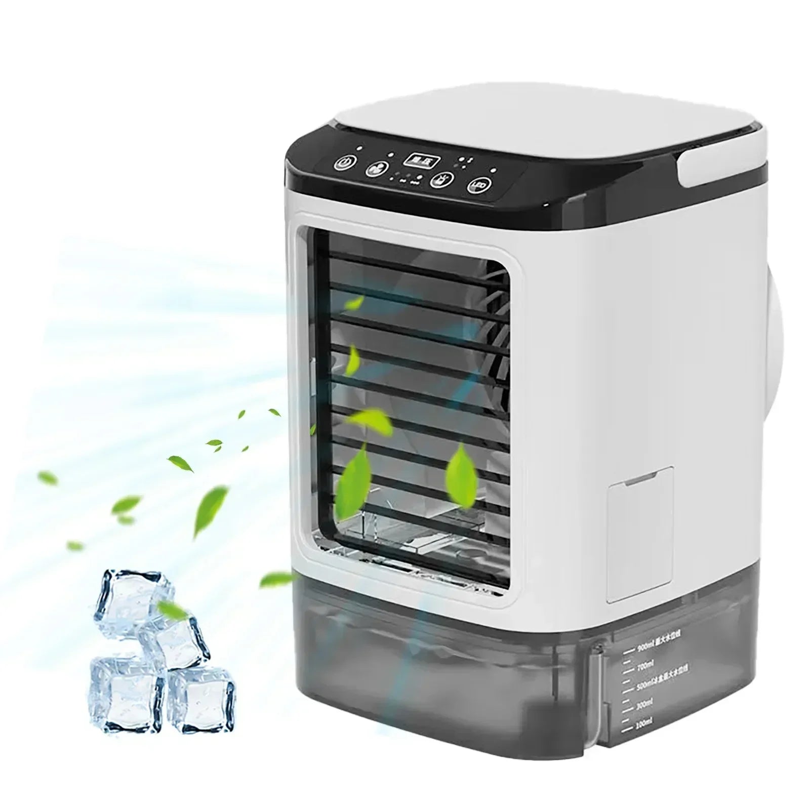 Portable Evaporative Rechargeable Mini Air Cooler 900ml Tank 3‑Speed Desktop Fan 7‑Color Night Light Humidifier Dorm Travel