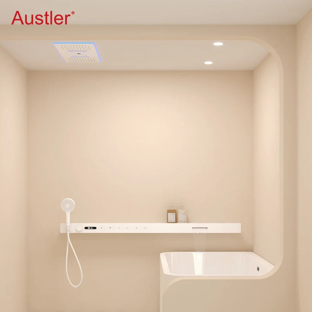2026 Music Shower Head LED 1400mm Shower Body Waterfall Rainfall Thermostatic Bathroom Shower Set