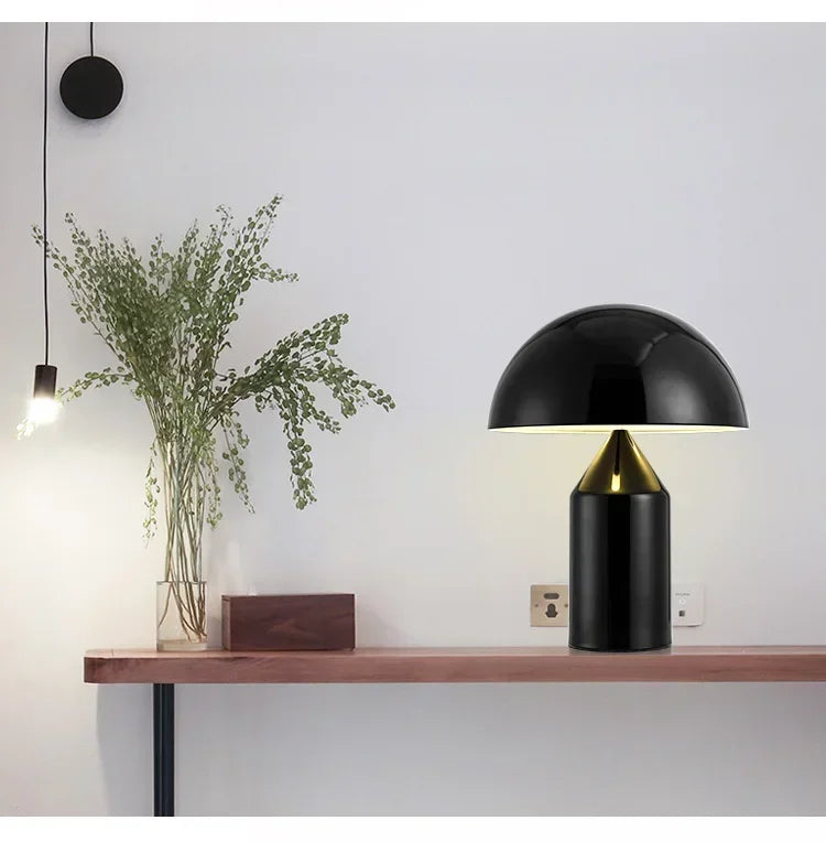 Oluce Atollo Lamp Modern Creative Mushroom Lamp for Bedroom Study Living Room Decoration Gold White Black Bedside Table Lamp