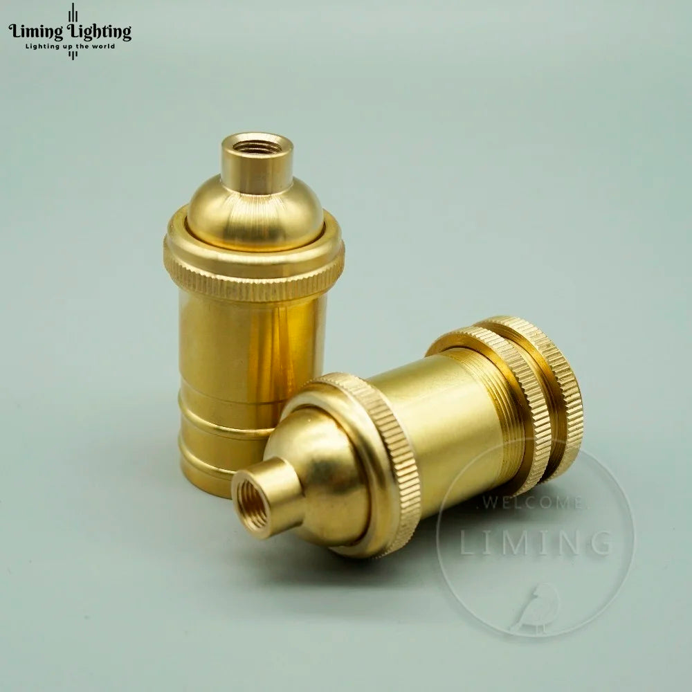 E14 Brass Light Socket Bulbs Edison Retro DIY Pendant Lamp Holder Base Retro Edison Bulb Holder Candle Light Socket