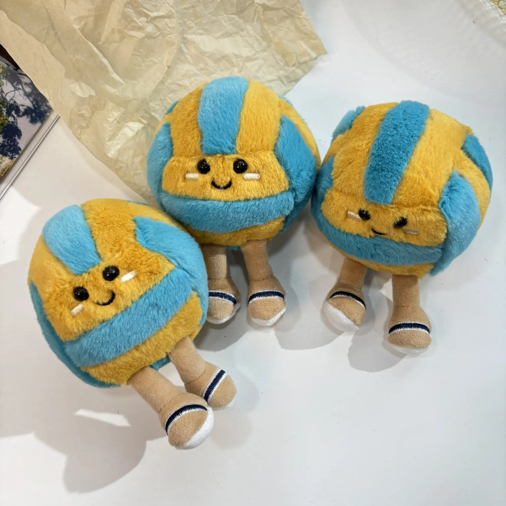 Fun Beach Volleyball Doll Keychain Plush Toys Tennis Volleyball Soft Stuffed Toys Backpack Bag Pendant Gifts