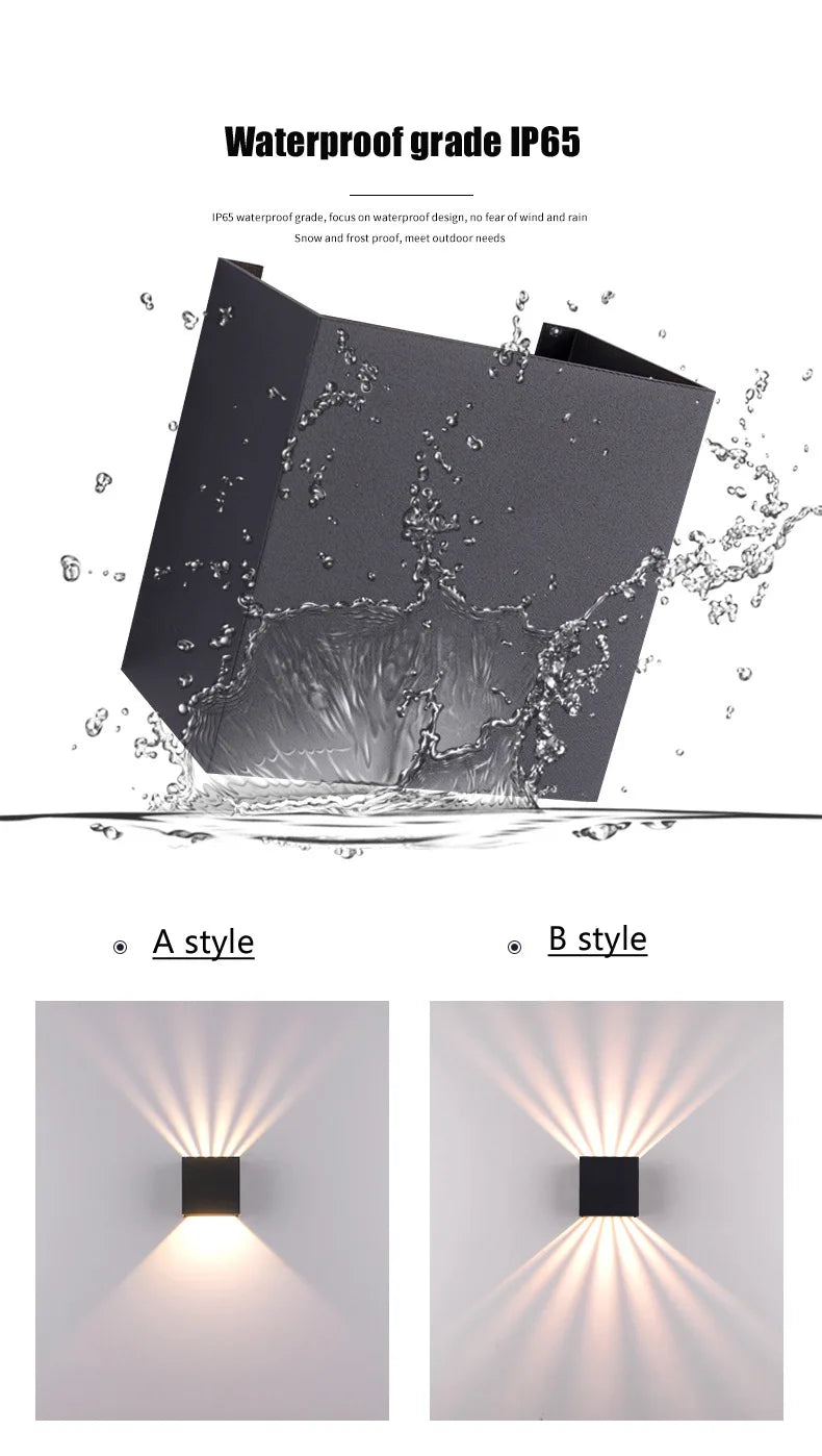 Outdoor Simple LED Wall Lamp Porch Garden Corridor Modern Indoor Wall Sconce Courtyard Landscape Lighting Waterproof IP65