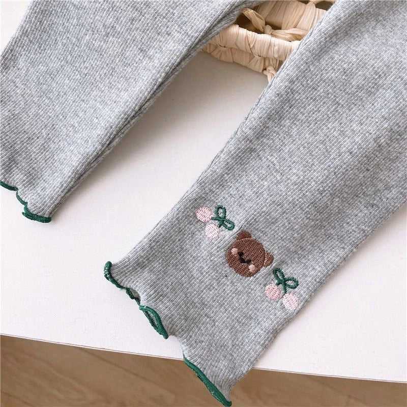1pcs Girl Spring Summer Cartoon Leggings Children Thin Sweatpant Child Casual Pants Kid Autumn Toddler Skinny Cropped Trouser