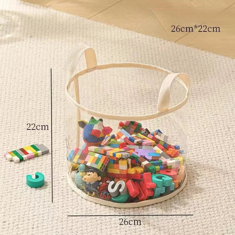 Children's Toys Storage Basket Transparent Storage Box Sub Block Plush Toys Large-capacity Household Multifunctional