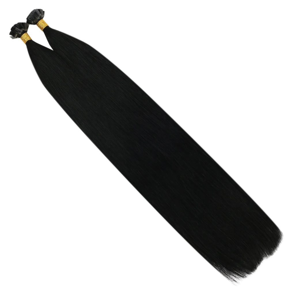 Ugeat Flat Tip Hair Extensions 14-24" Natural Straight Flat Tip Keratin Hair Extension 50/100g Remy Pre Bonded Hair Extensions