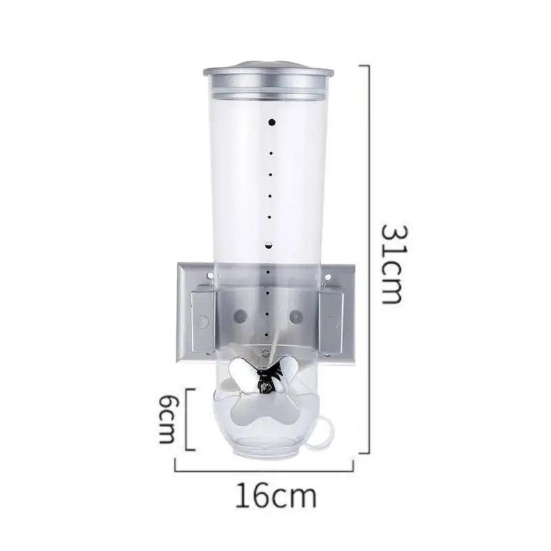 Kitchen Storage Food Organizer Wall Mounted Dry Food Cereal Dispenser Snack Grain Plastic Storage Container Box Rack for Home