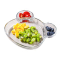Divided Plates, Bear shape Transparent Dinner Plate Kitchen Dish Plate for Kids Adult
