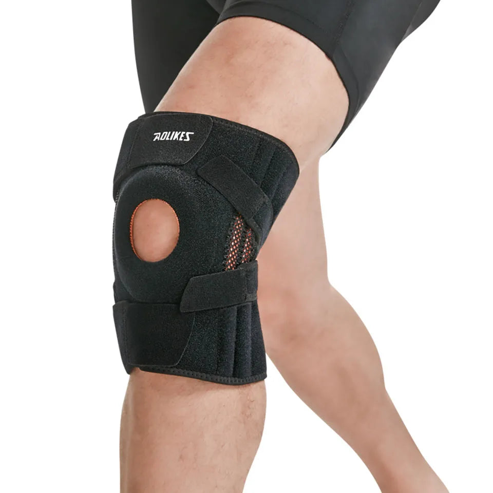 AOLIKES 1PCS Knee Brace with Side Stabilizers & Patella Gel Pads for Maximum Knee Pain Support and fast recovery for Men Women