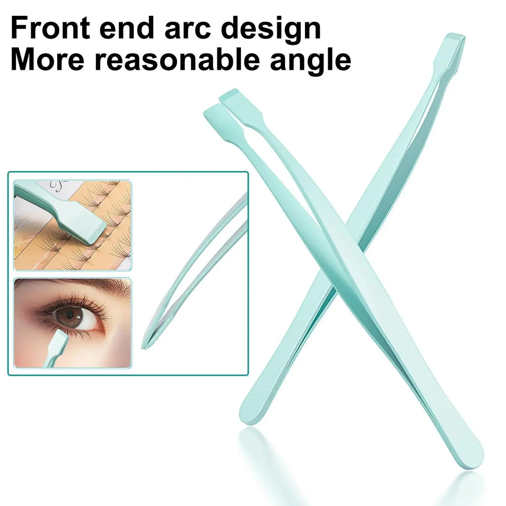 Stainless Steel Eyelash Cluster Applicator Tweezers Non-Slip Lash Applicator Tool for Lower Lashes Professional Makeup Salon