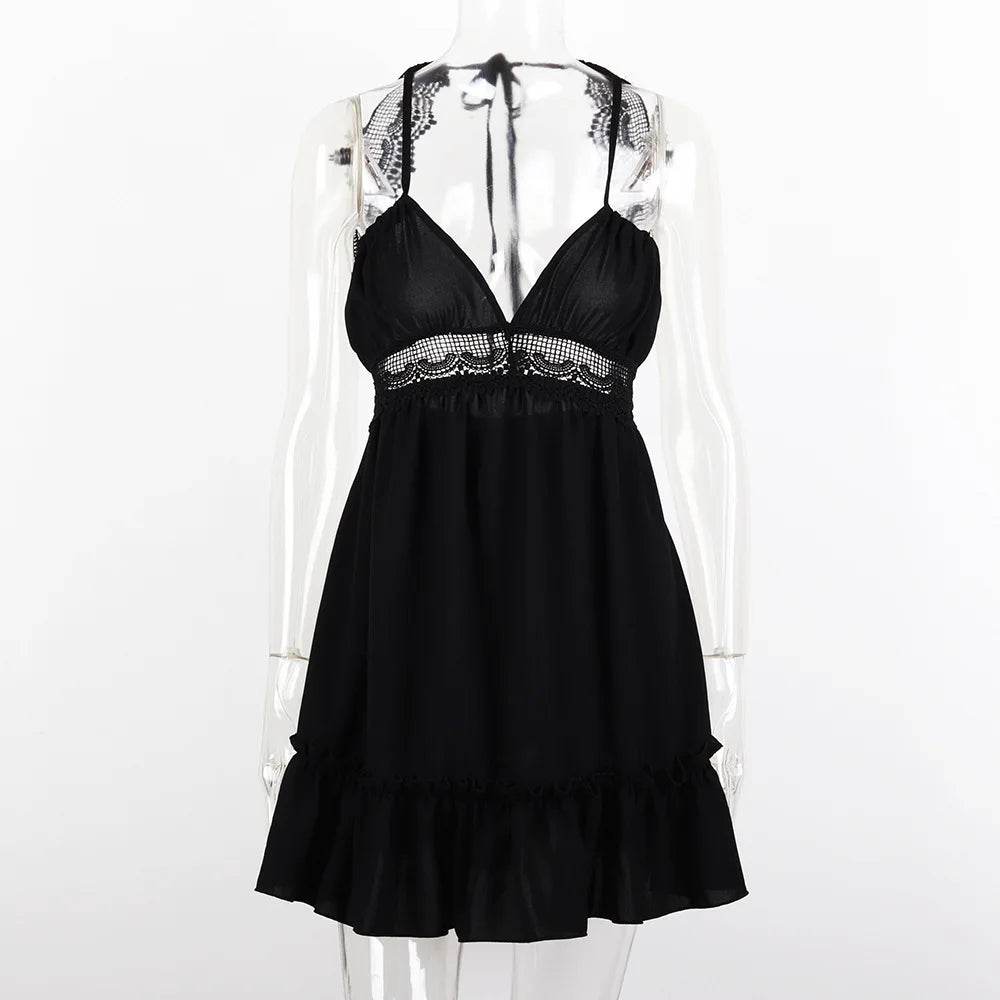 Sexy Strapless Floral  Waist Dress Cross-Border Elegant Cotton Blend Wrap Chest Style No Sleeve Summer New Arrival