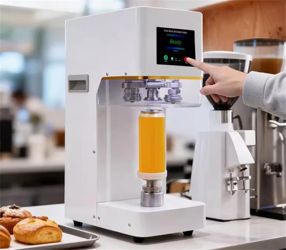 Automatic Juice Cup Drinks Sealing Machine Can Sealing Machine Jar Sealing Machine Non Rotary Plastic Tin Jar Beer Cans Seamer