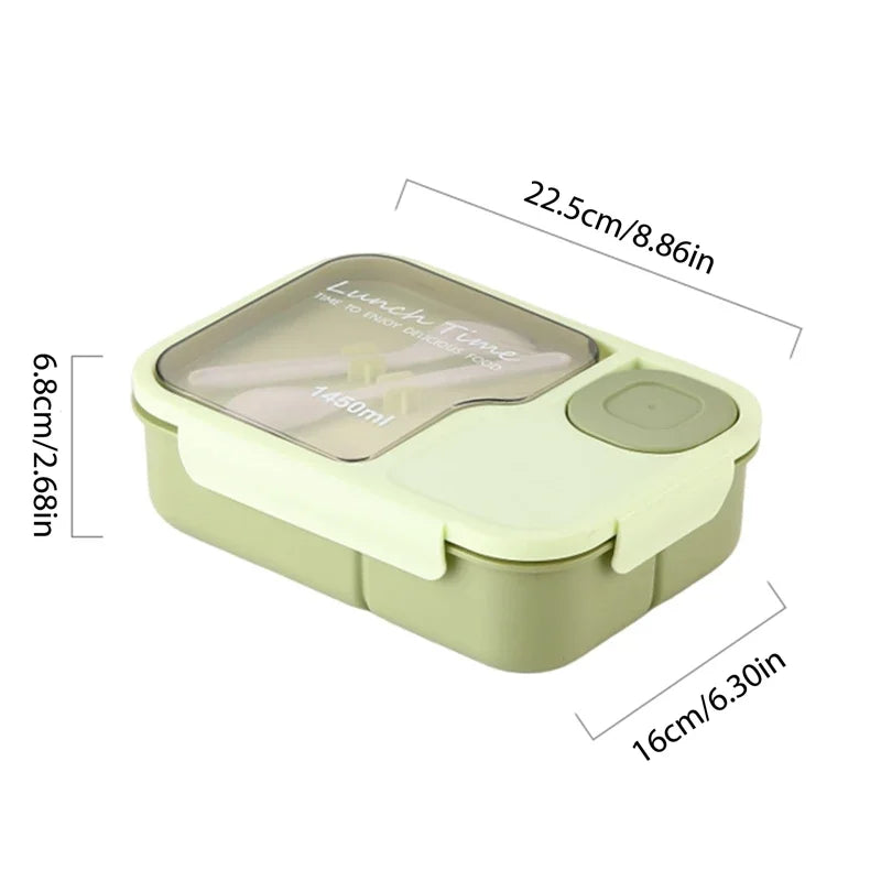 Portable Lunch Box Office Bento Box With Fork and Spoon Microwave Food Storage Container Reusable Food Boxes Quality Plastic