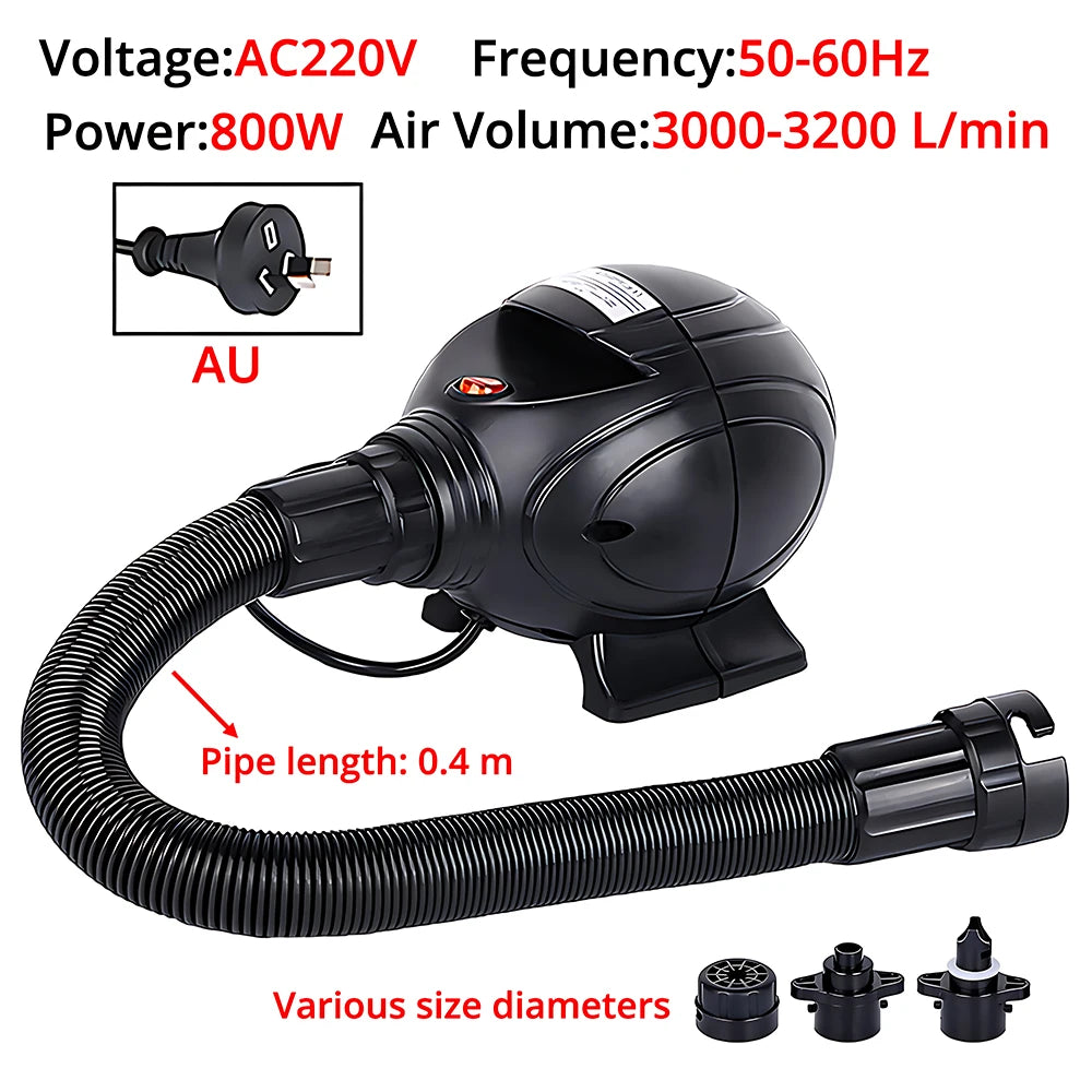 800W Electric Air Pump 2-in-1 Inflate Deflate Voltage：AC110/220V AU US EU UK Plug for Pool Boat Yoga Mat Vacuum Bag、air Bed