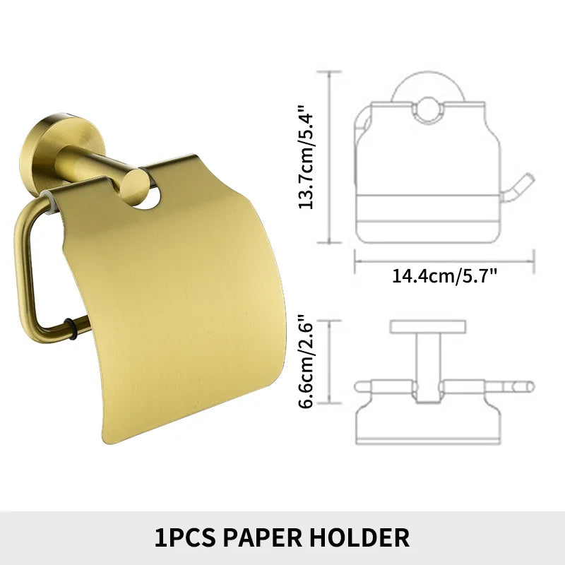 Bathroom Accessories Towel Rack Shelf Paper Holder Stainless Steel Toilet Brush Holder Hand Towel Ring Robe Hook Hanger Chrome