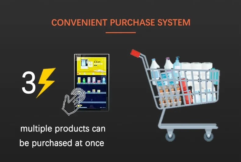 Vending Machine for Foods and Drinks 10 Inch Touch Screen Supports Card Cash and Coin Payment Popular in Europe and America