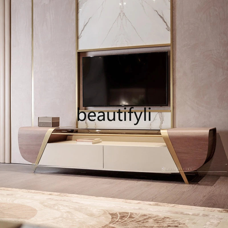 Light luxury Hong Kong-style postmodern floor cabinet Italian minimalist living room audio and video cabinet