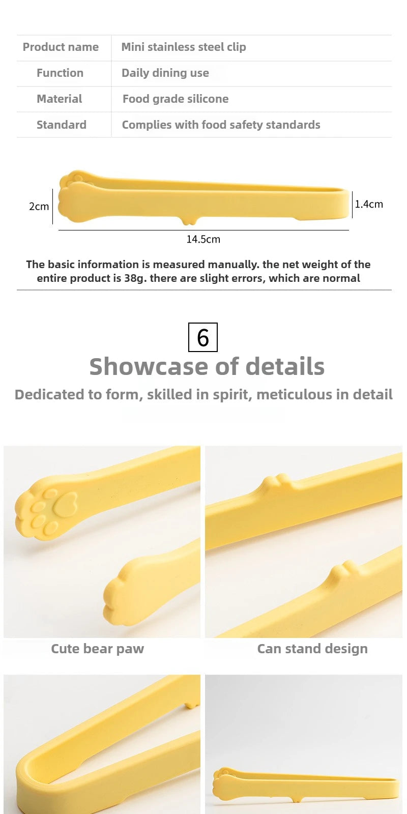 Cute Cat Paw Silicone Food Tongs Multicolor Food-Grade Kitchen Gadgets for Fruit Salad  Ice Cube Practical Kitchen Accessories