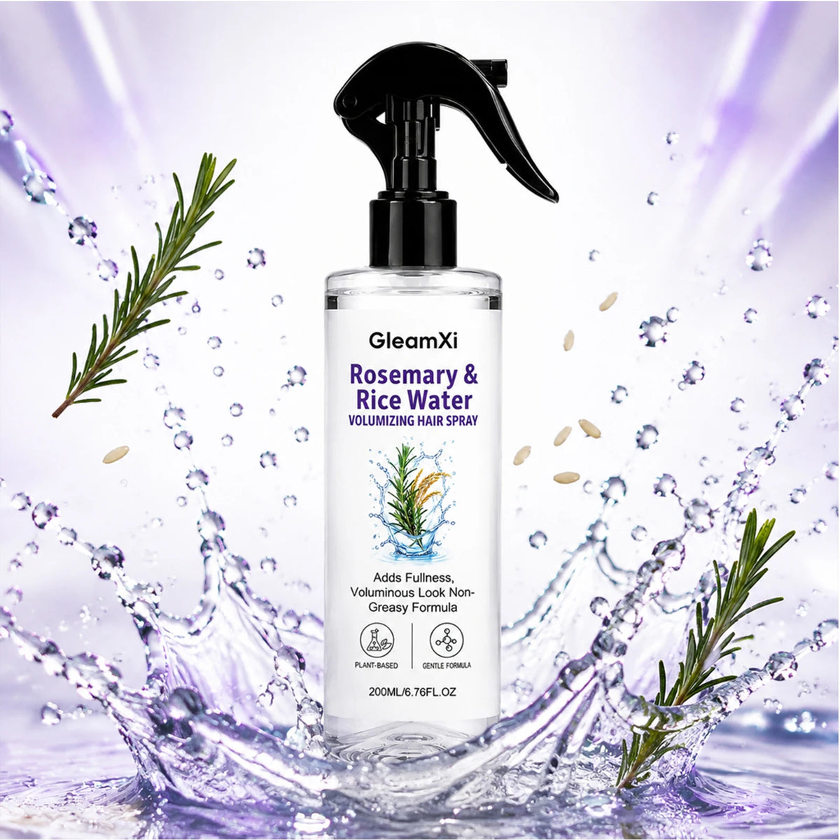 Rosemary & Rice Water Hair Spray 100%natural extracts lightweight & non-greasy Leaves hair softer smoother and healthier-looking
