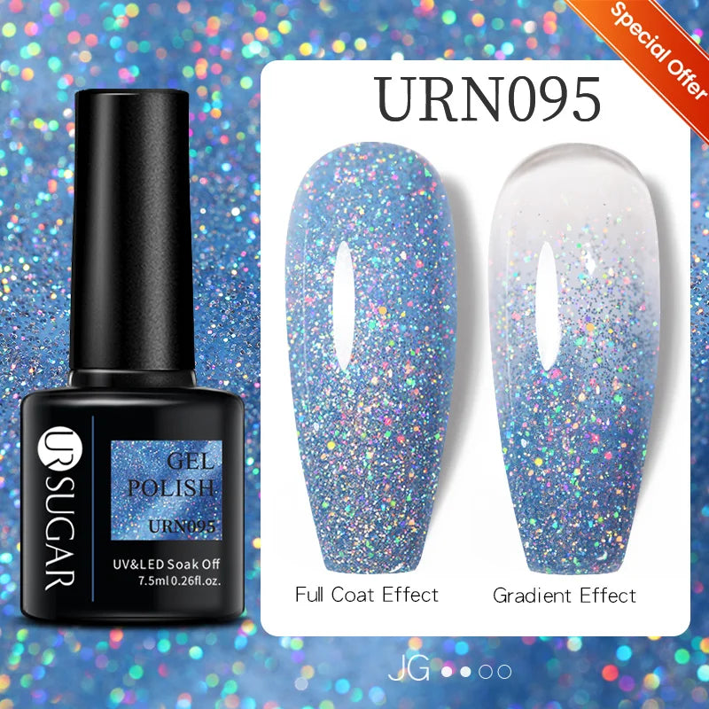 UR SUGAR 7ML Valentine’s Day Gel Nail Polish 107 Colors Classic Black Red Glitter Semi Permanent Autumn Soak Off UV Gel Varnish