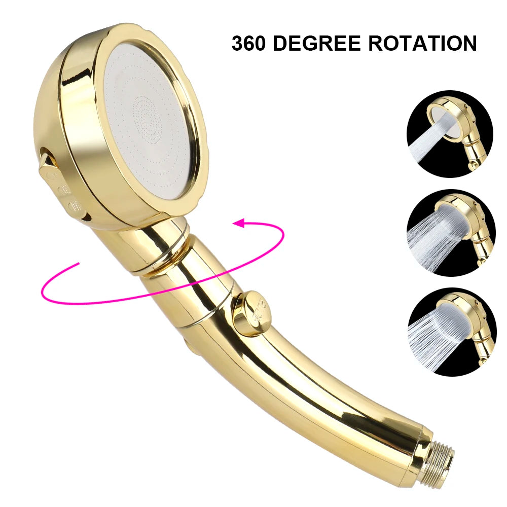 3 Modes Shower Head Set With Hose and Holder High Pressure Water Saving One Key Stop Waterfall Showerheads Bathroom Accessories
