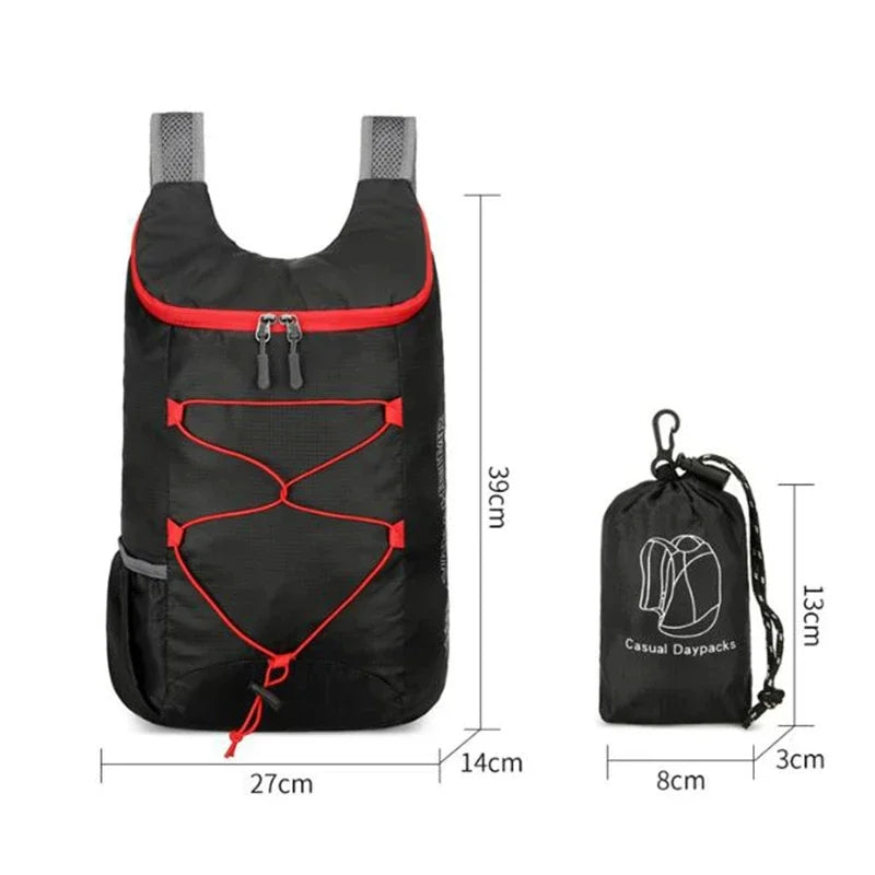Multifunctional Outdoor for Camping Hiking Travel Folding Backpack High Density Lightweight Waterproof Nylon Fabric Sports Bag