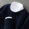100% Australian Wool Knitted Men's O-Neck Sweater, Casual Business, Spring and Autumn Men's Long-Sleeved Pullover New Sweater