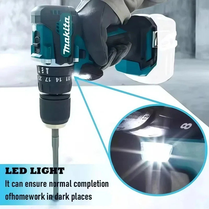 Makita DDF487 10mm Brushless 18V 3.0Ah Li-ion Cordless Drill, High Torque Electric Screwdriver With Makita 18V Battery