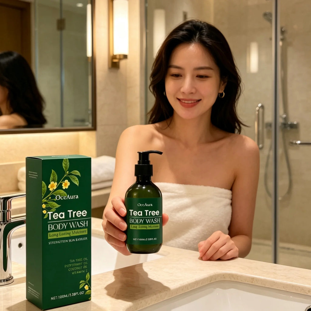 OceAura Tea Tree Body Wash Nourishing Skin Gentle Care Wash Away Dirt Eliminate Body Odors Strengthen Skin Barrier Shower Gel