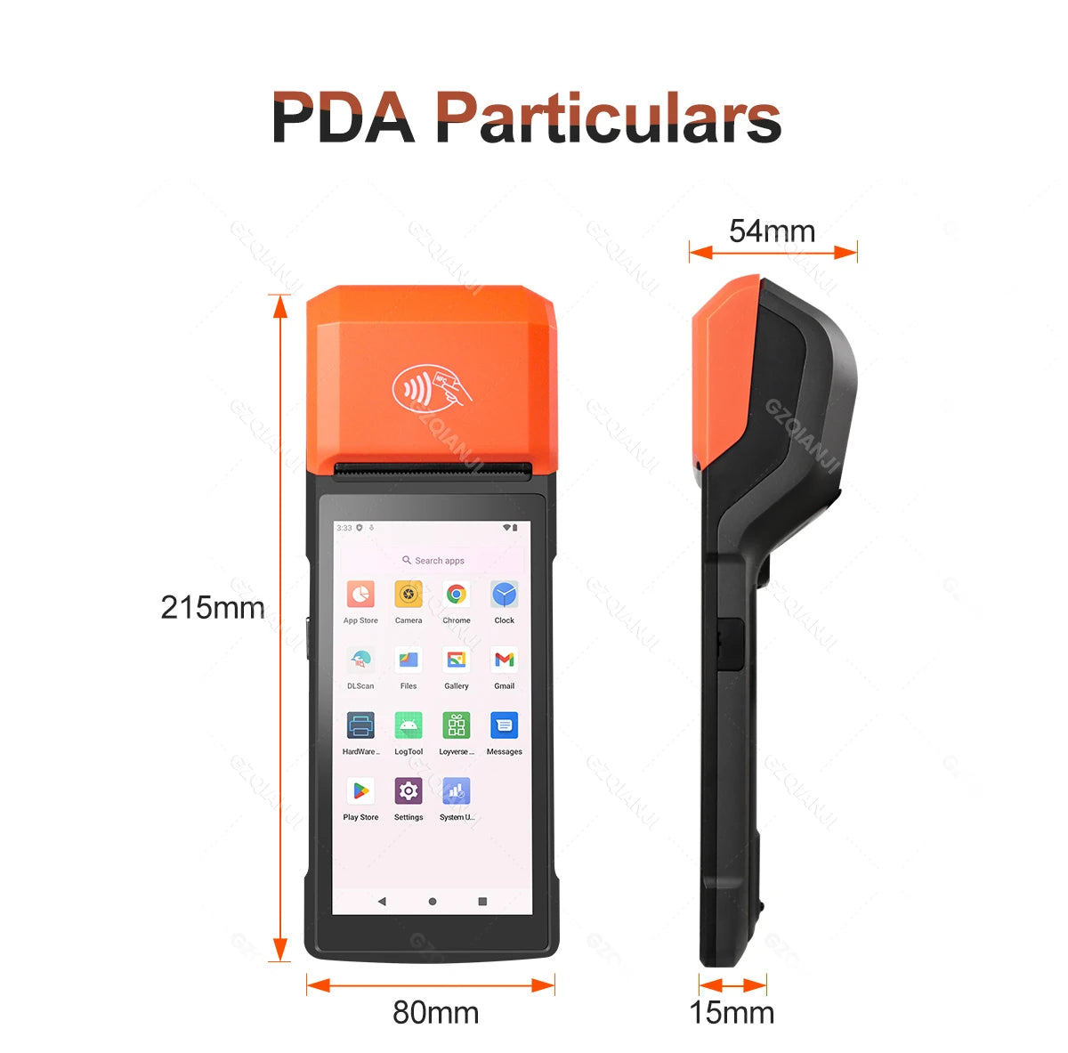 Android 13/14 POS Terminal Machine 5.5' Touch Screen Built-in 58mm Bluetooth Thermal Receipt Printer Wifi Support Loyverse App