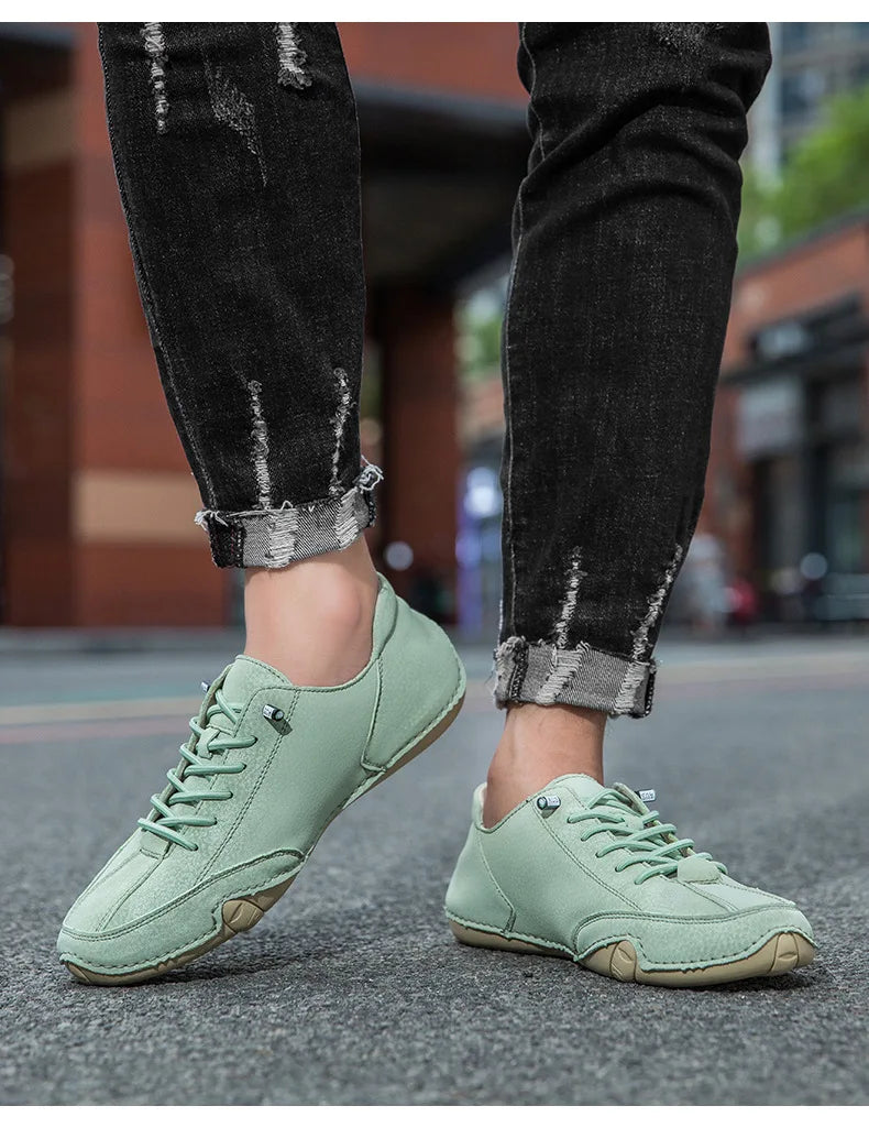 Men Leather Casual Shoes Luxury Low Top Sneakers Comfortable Mens Shoes Big Size Designer Loafers Moccasin Shoe Man 2026 New