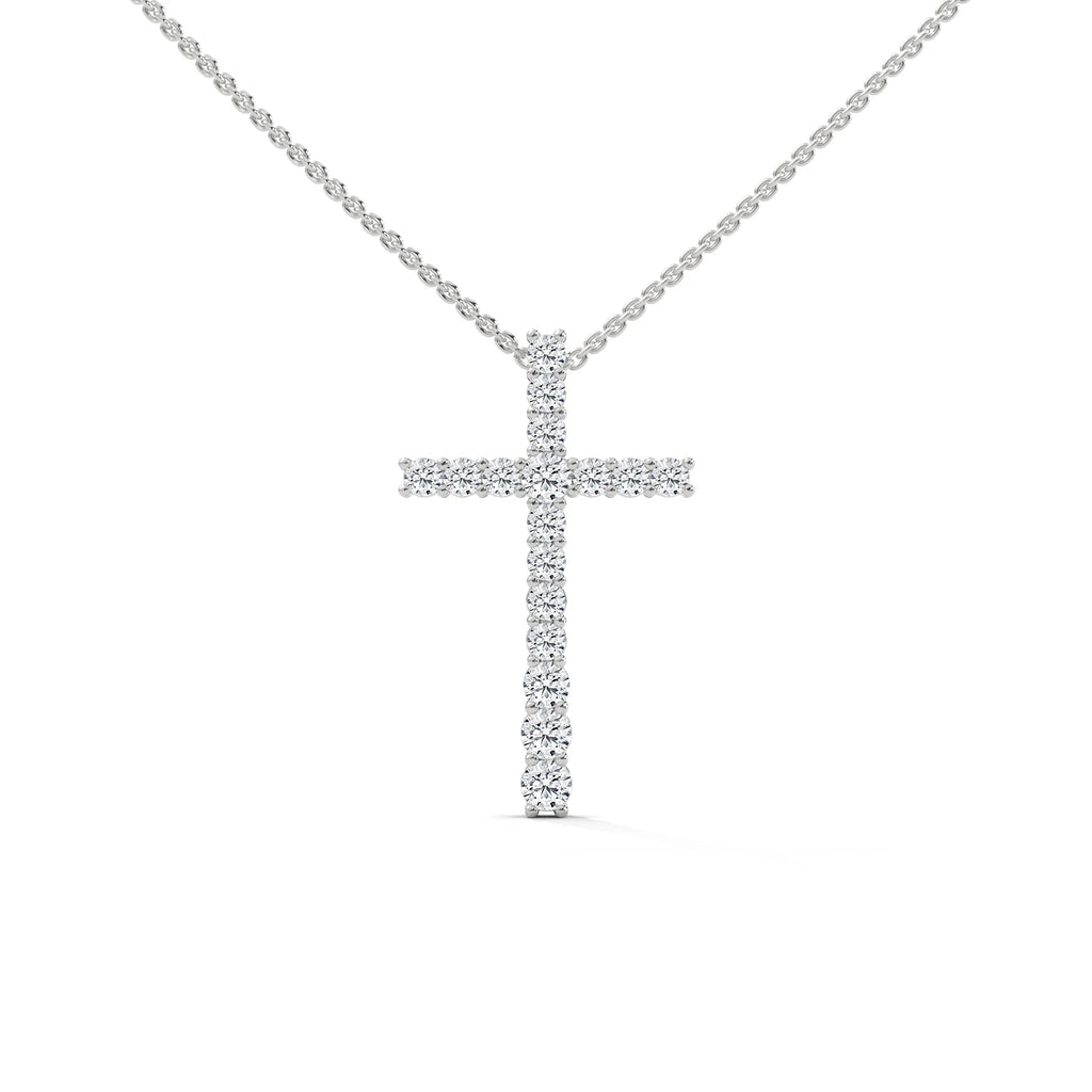 Women Silver Lab Created Diamond Pendant Necklace Classic Solitaire Fine Jewelry for Daily Wear and Special Occasion Styling