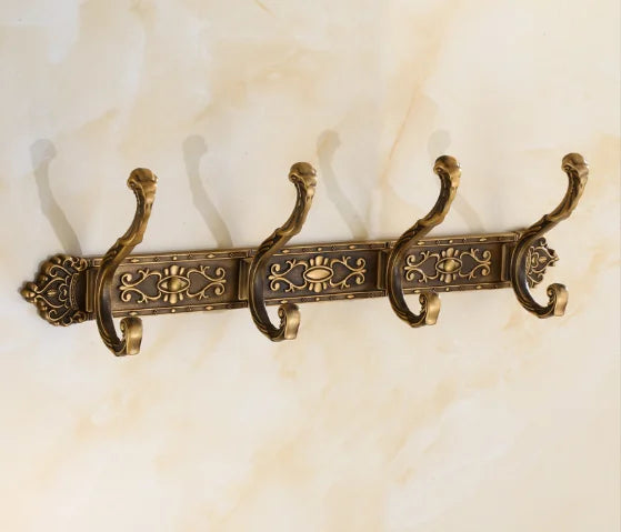 Antique Carved Towel Hanger Clothes Hat Hook Row Vintage Robe Hook Bathroom Robe Hook Bath Hardware Set Kitchen Hanger