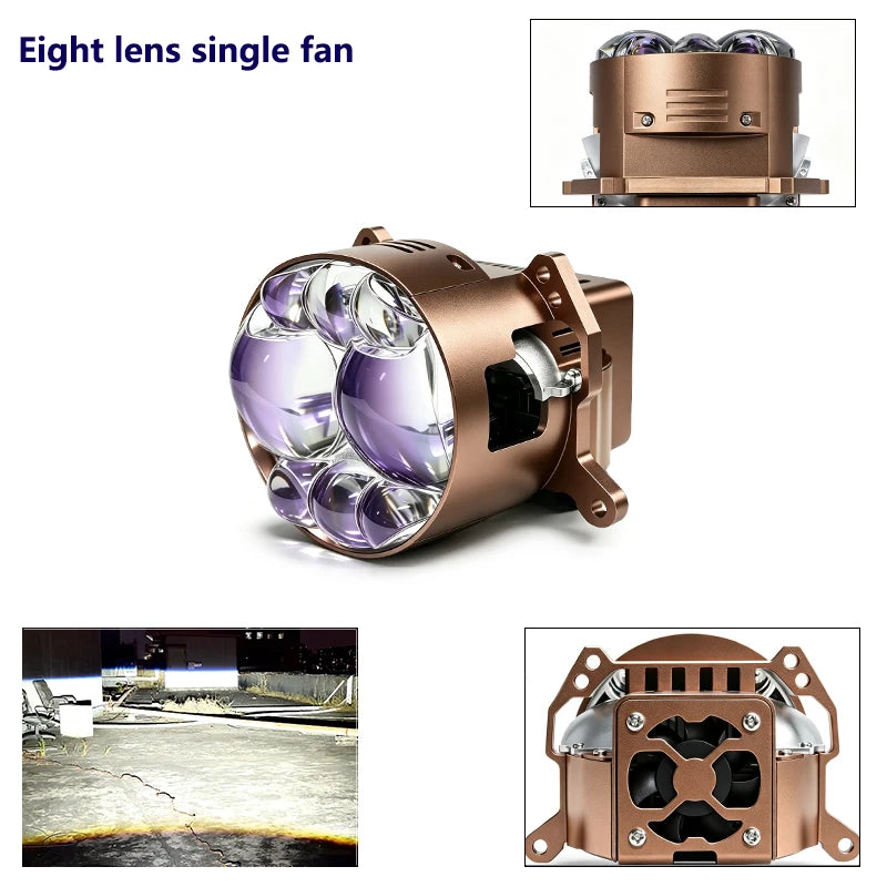 2 12V/24 100W 6000K dual laser LED projection lenses fog lights high beam and low beam waterproof automotive parts universal