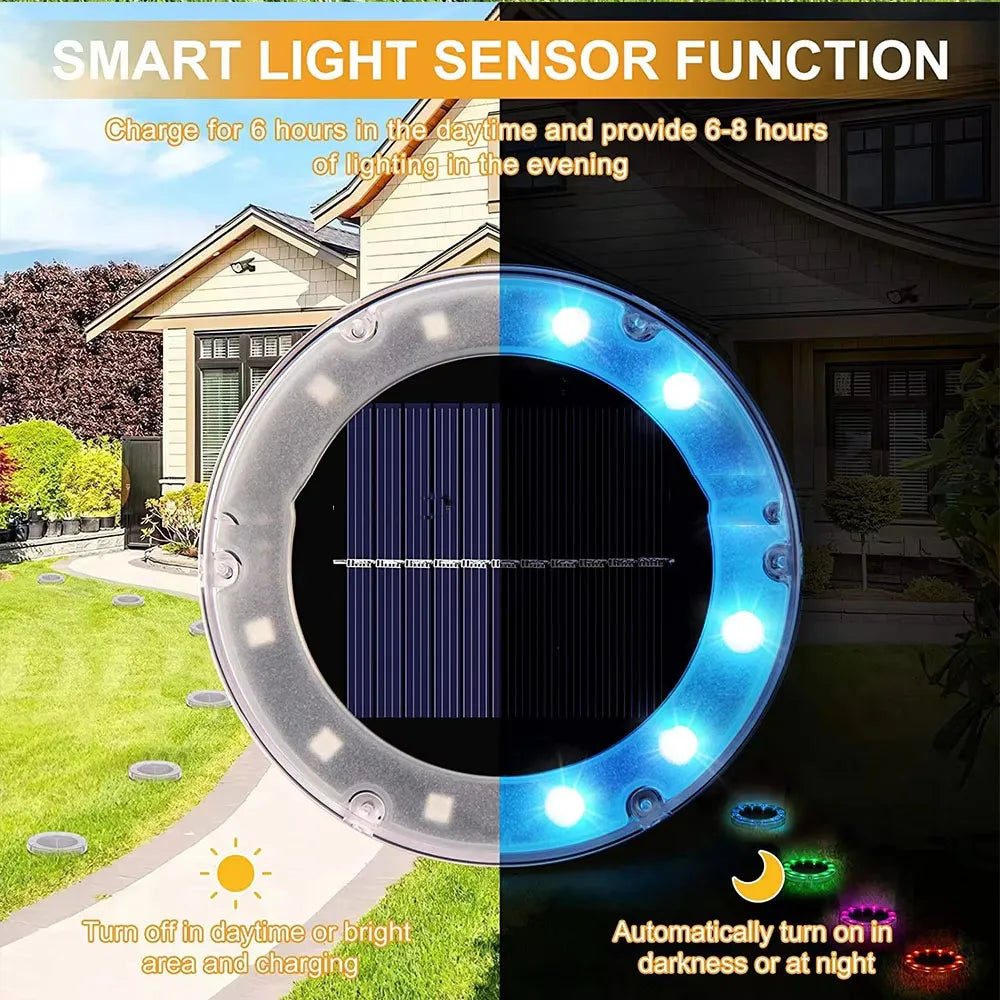 12LED Solar Ground Lights IP65 Waterproof Solar Light Outdoor Solar Garden Light For Yard Lawn Patio Deck Landscape Decor