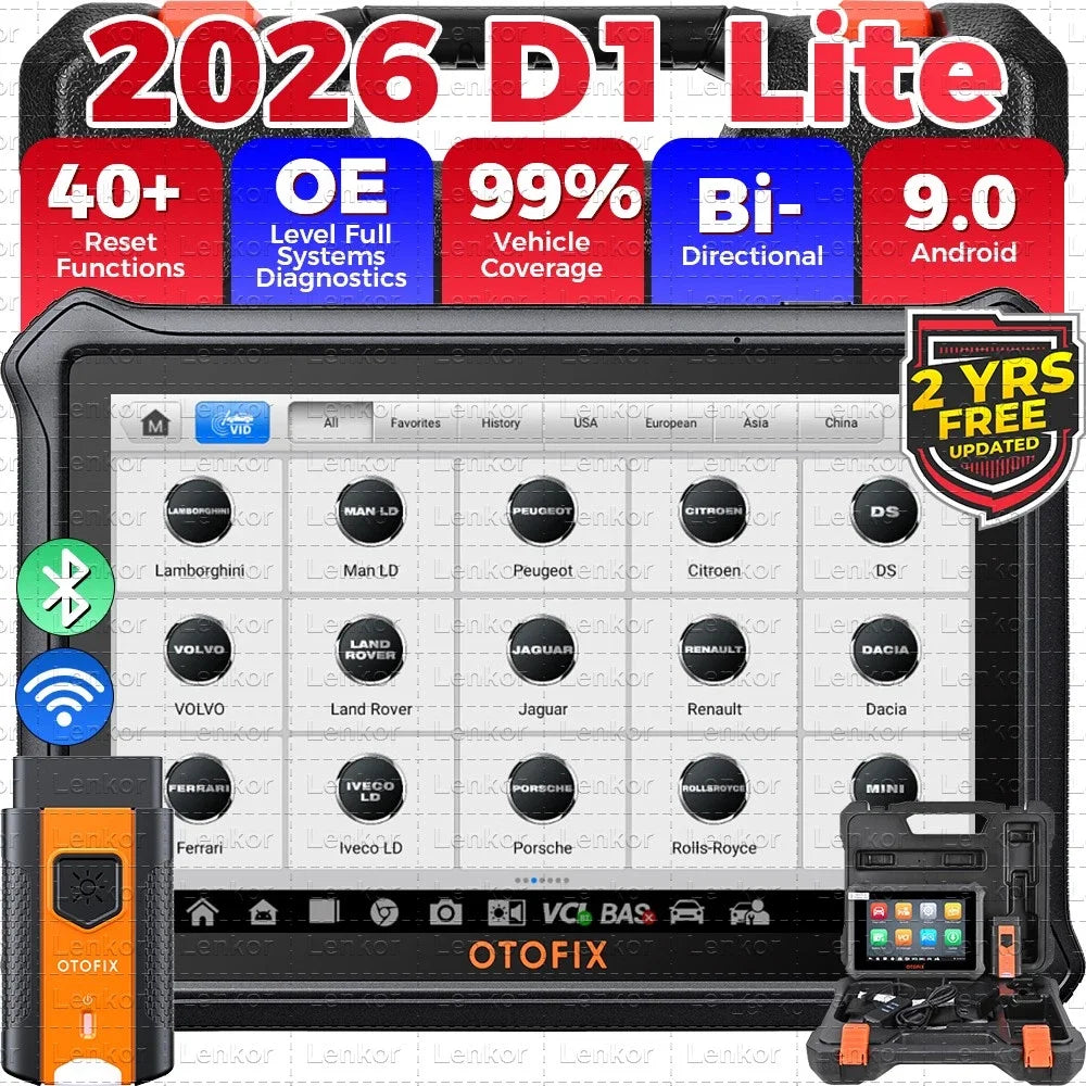 OTOFIX D1 Lite Bluetooth Car Diagnostic Tool OBD2 Scanner Bi-Directional Automotive Scan Tool 2 Years Free Update Active Test
