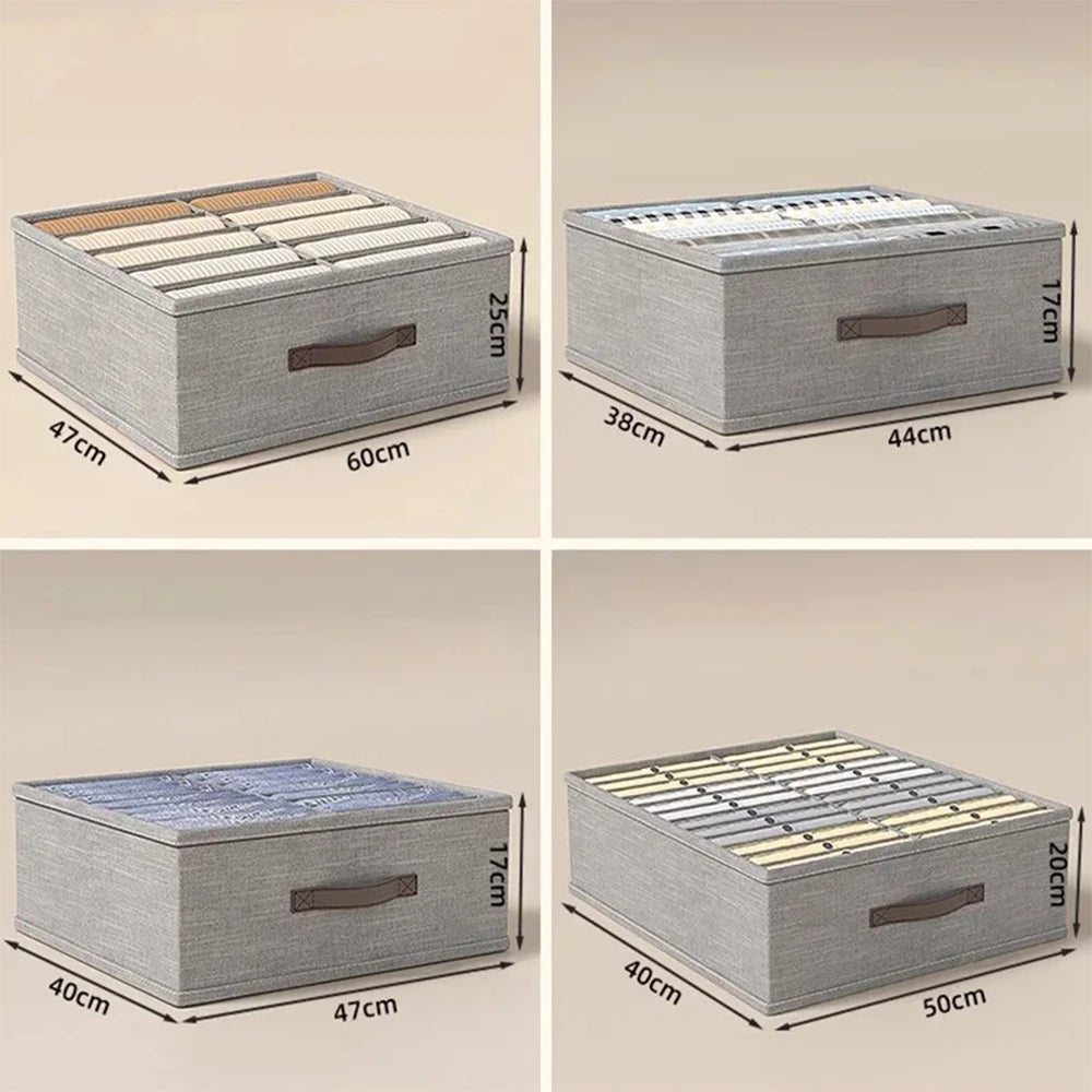 10/16/24 Grids Wardrobe Clothes Storage Organizer With PP Board Cabinet Foldable Drawer Sweater T-Shirt Jeans Storage Boxs