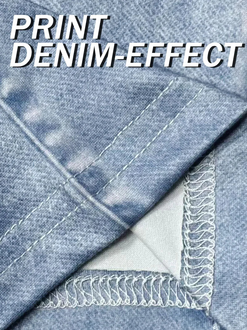 2158 216 [Printed Leggings - Not Faux Denim Fabric]2D Printed Faux Embroidered Effect, Printed Leggings - Non-Faux Denim Fabric,