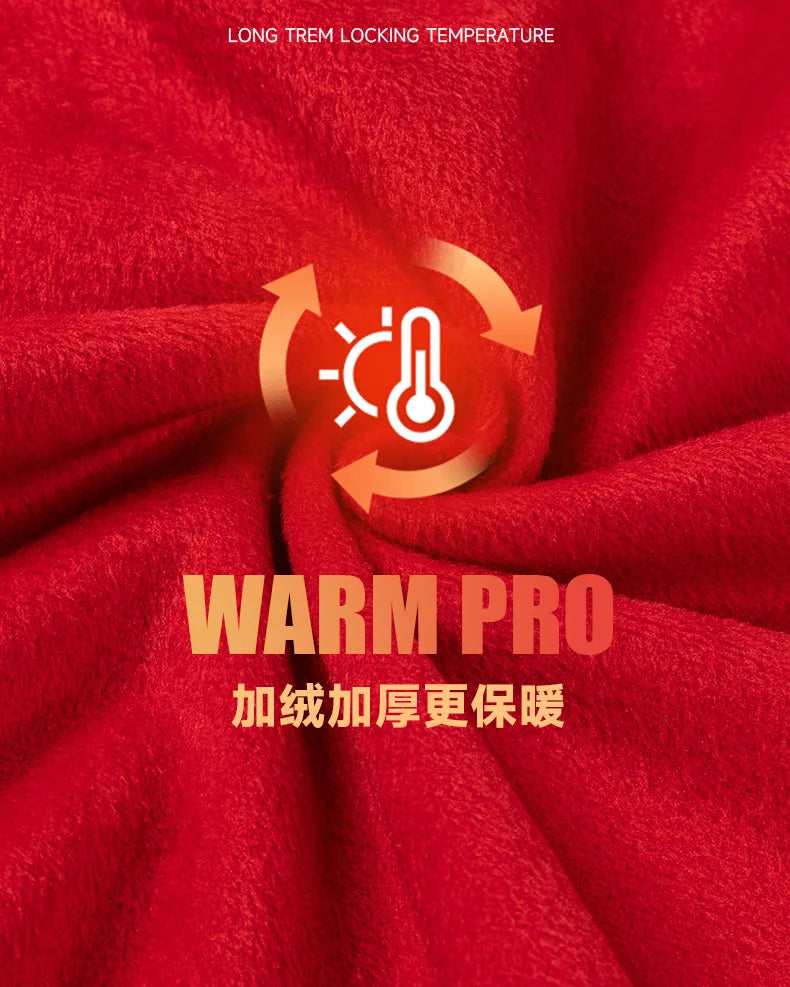 Men's long-sleeved shirt in Chinese red with fleece and thickened texture, warm and casual, comfortable and versatile for winter