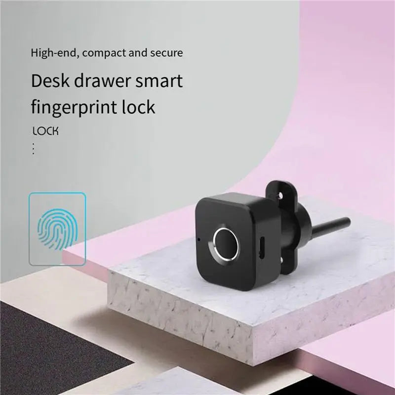 KYCOR-2X Smart Fingerprint Cabinet Lock-Keyless Black Biometric Lock For Security,Suitable For Doors,Drawers